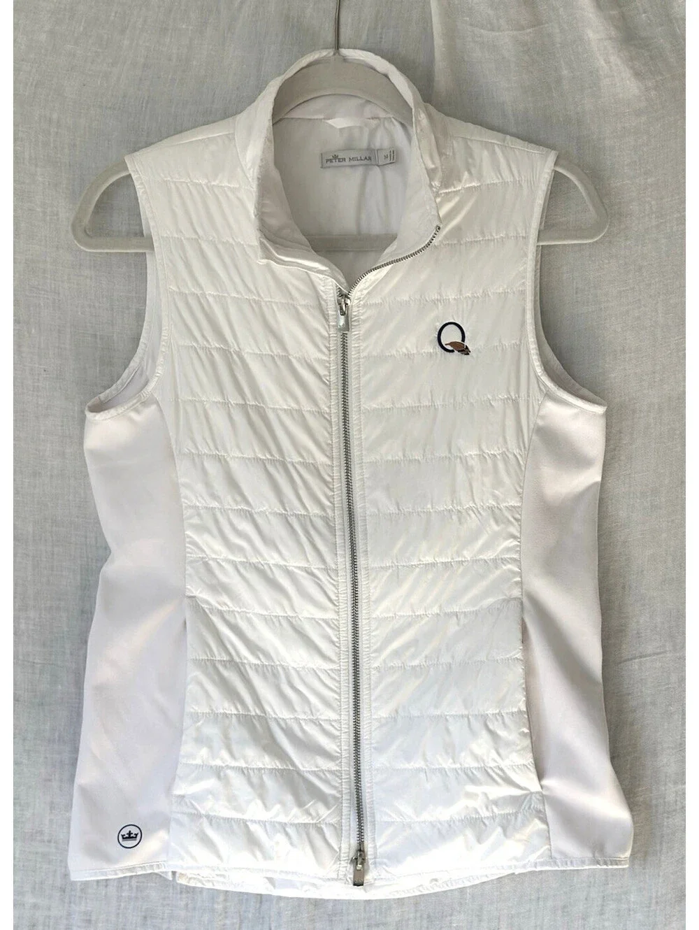 Peter Millar Golf Vest Womens Medium White Fuse Elite Zip Puffer Powerade Logo